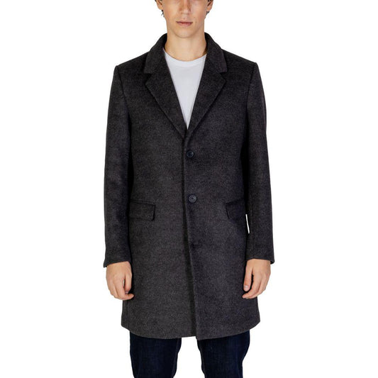 Antony Morato Gray Polyester Jacket for Men - Fall/Winter Collection, 86% Polyester, 14% Viscose, Stylish and Warm Coat