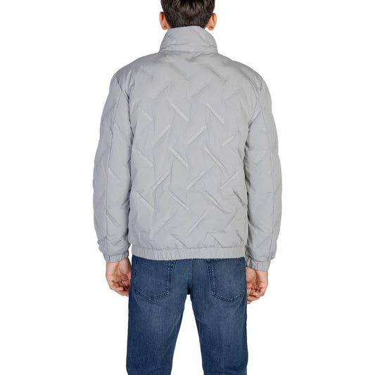 Back view of Antony Morato gray polyester jacket from fall/winter collection, men's fashion