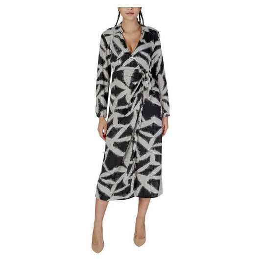 Jacqueline De Yong Black Recycled Polyester Long JA-14838000009-IT38|XS