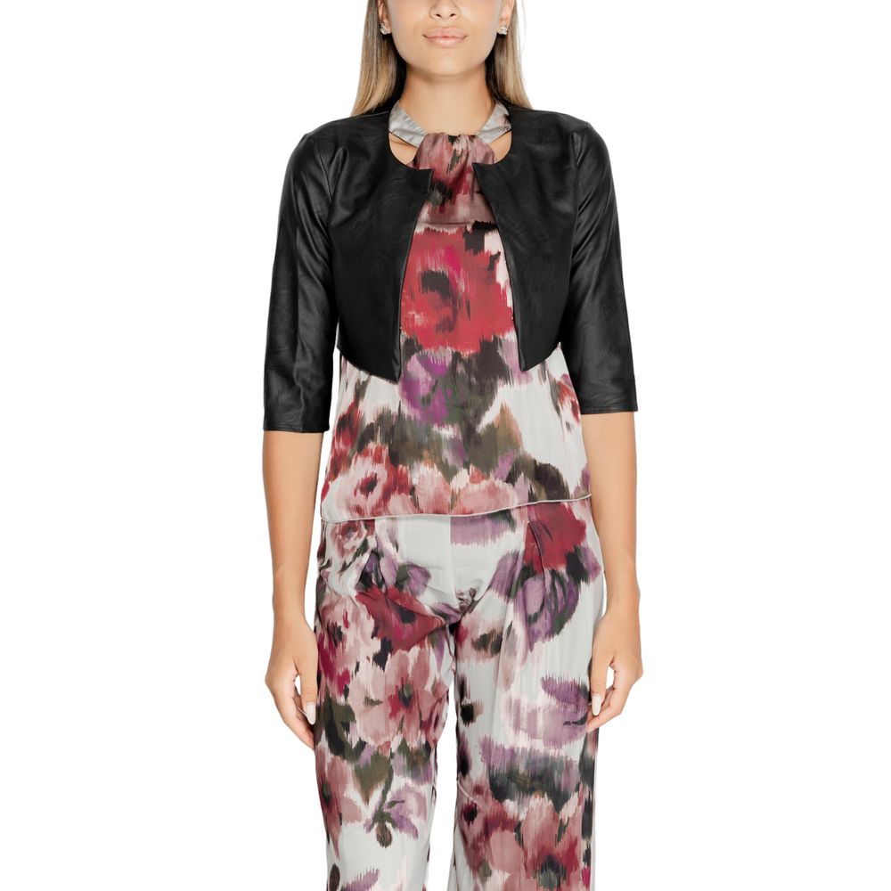 Rinascimento Black Polyethylene Cardigan