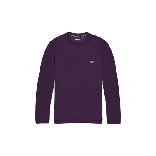 Emporio Armani Underwear purple modal long-sleeve men's shirt, featuring a comfortable fit and elegant design, model 111984 4F511.