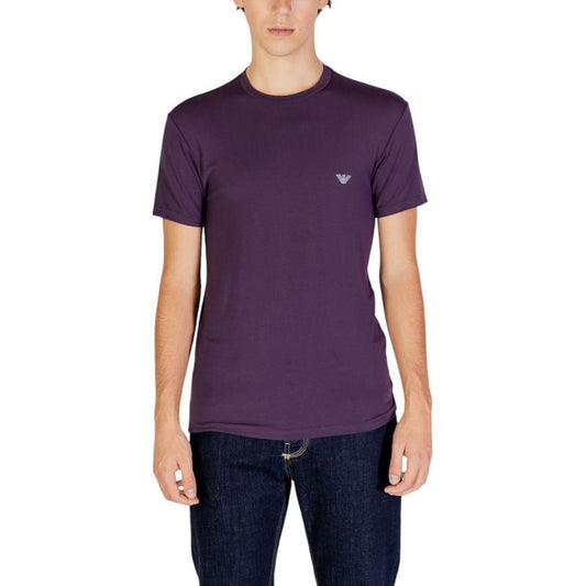 Emporio Armani Underwear purple modal t-shirt, short-sleeve, minimalist design with logo, worn by male model, perfect fit for everyday wear.