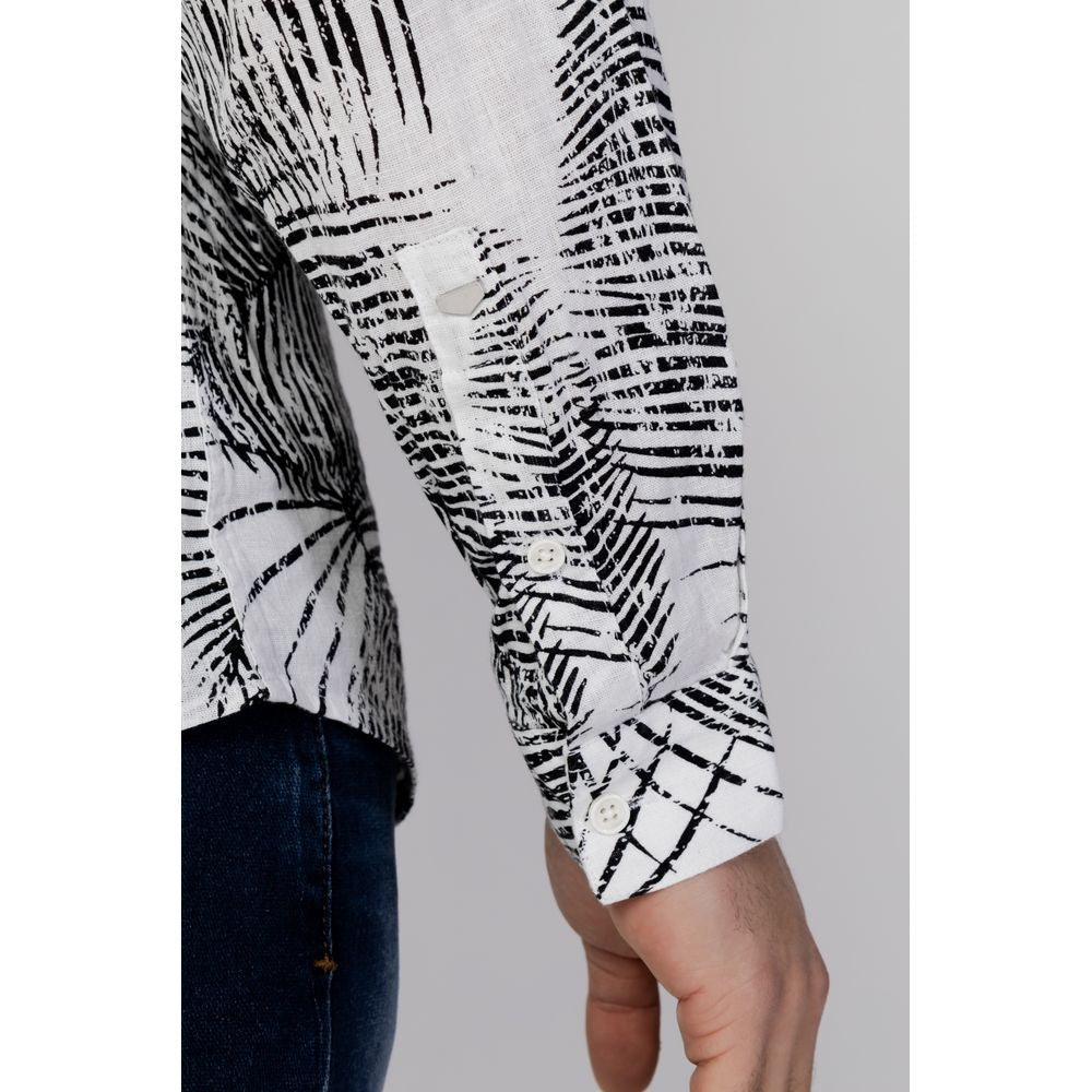 Antony Morato Black Linen Pattern Shirt