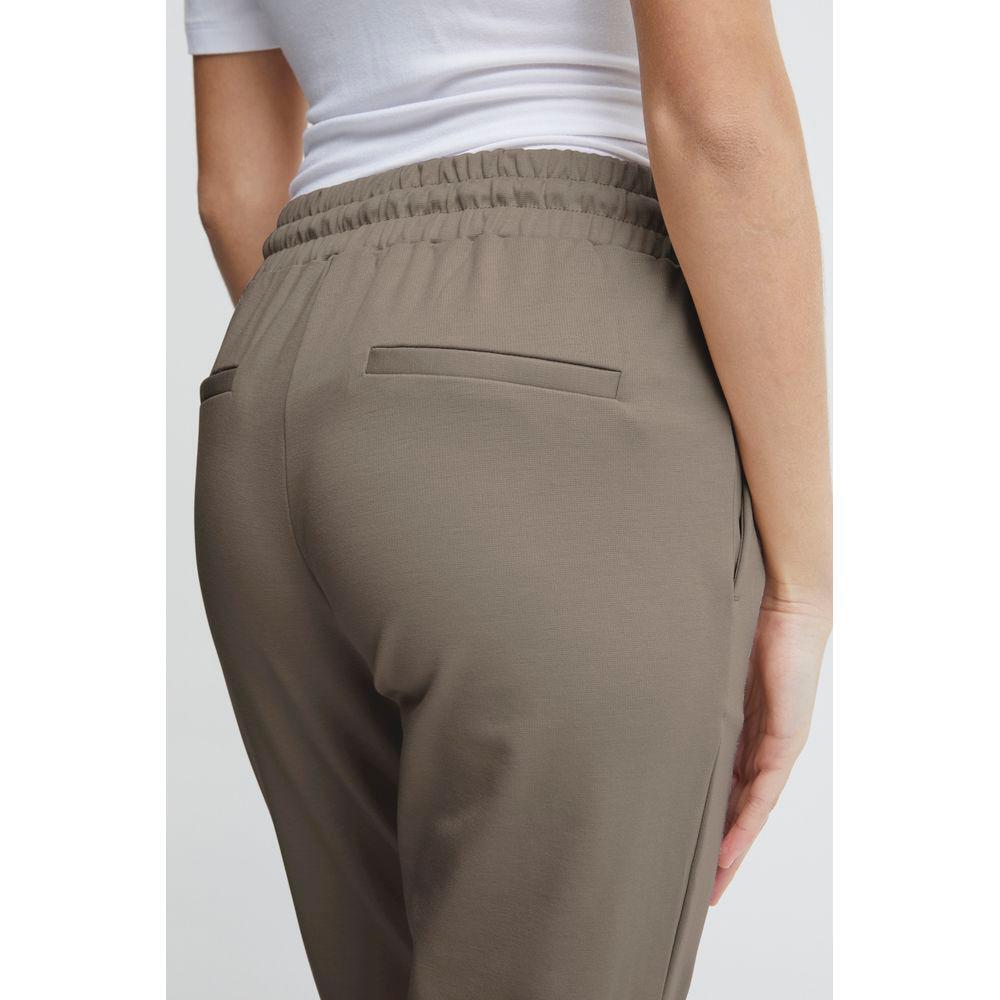 ICHI Gray Polyester Pant