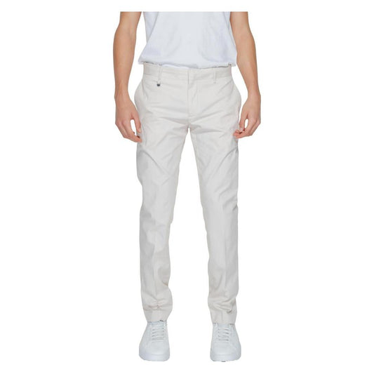Antony Morato beige cotton jeans, men's spring/summer suit trousers, classic straight fit, elegant design, breathable fabric