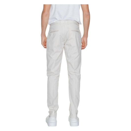 Back view of Antony Morato beige cotton jeans and pants for men, spring/summer collection, featuring a comfortable fit.