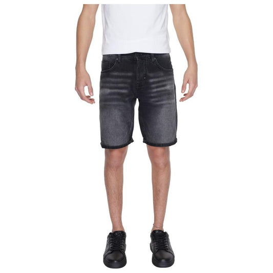 Men's Antony Morato black cotton Bermuda shorts for spring/summer, stylish and comfortable for casual wear.
