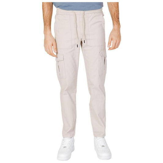 Only & Sons men's beige cotton jeans and pants with pockets, spring/summer collection, 98% cotton, 2% elastane, front view.