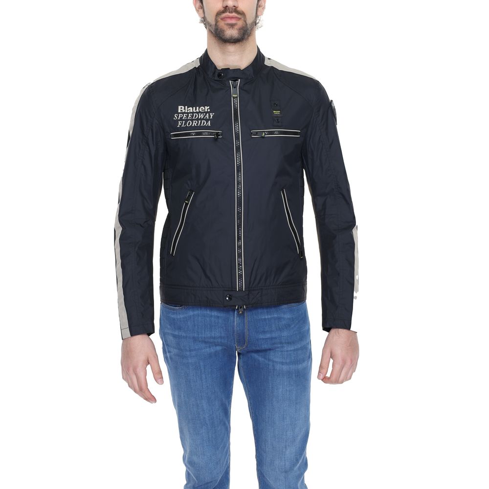 Blauer Black Polyamide Biker Jacket