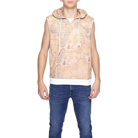 Alviero Martini Prima Classe beige polyester hoodie for men, spring/summer collection, 70% polyester, 30% cotton.