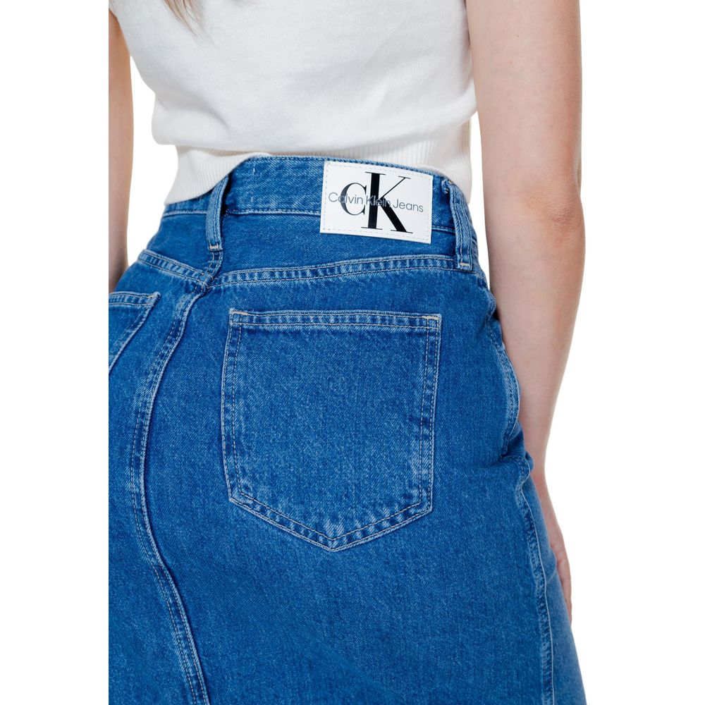 Calvin Klein Jeans Blue Cotton Long Skirt