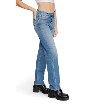 Replay Blue Cotton Mom Jeans