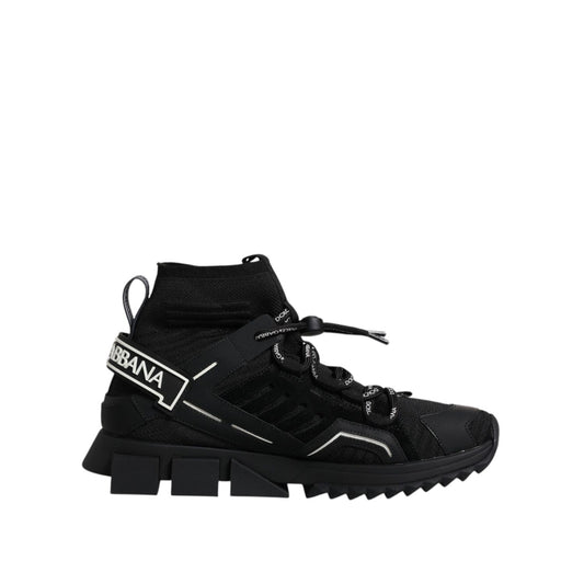 Dolce & Gabbana Black Sorrento Logo Men Sneakers Socks Shoes