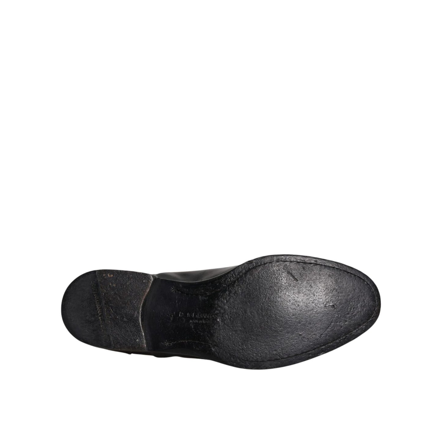 Dolce & Gabbana Black Leather Lace Up Men Derby Formal Shoes