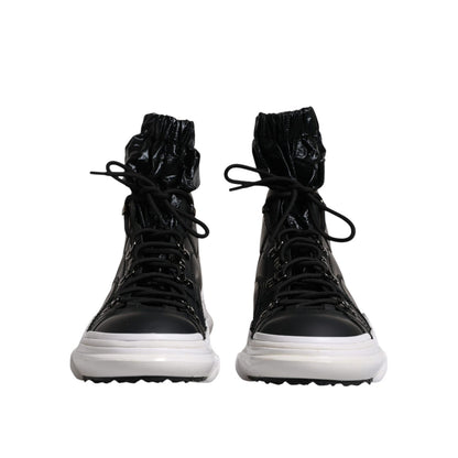Dolce & Gabbana Black Nylon Galileo High Top Sneakers Shoes