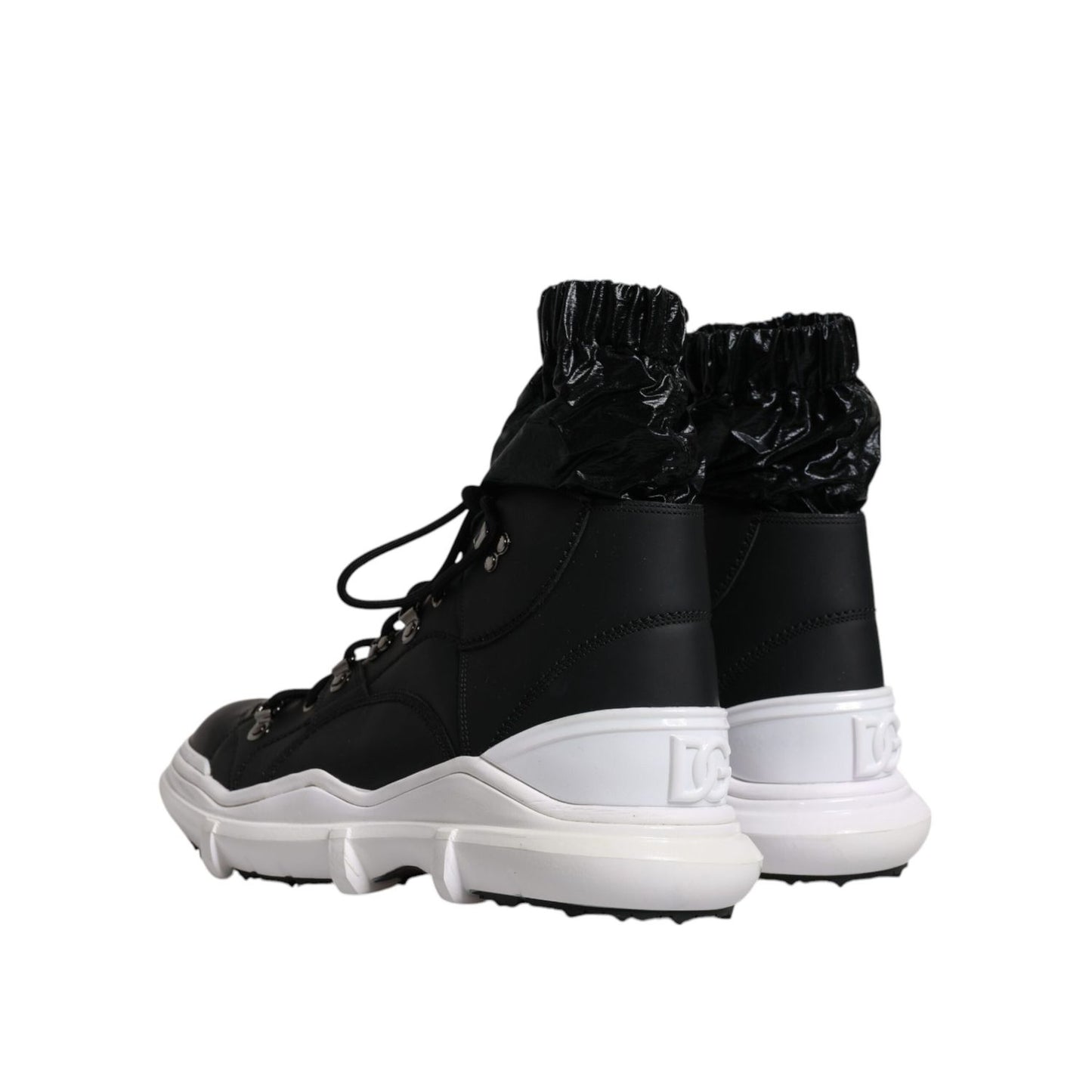 Dolce & Gabbana Black Nylon Galileo High Top Sneakers Shoes