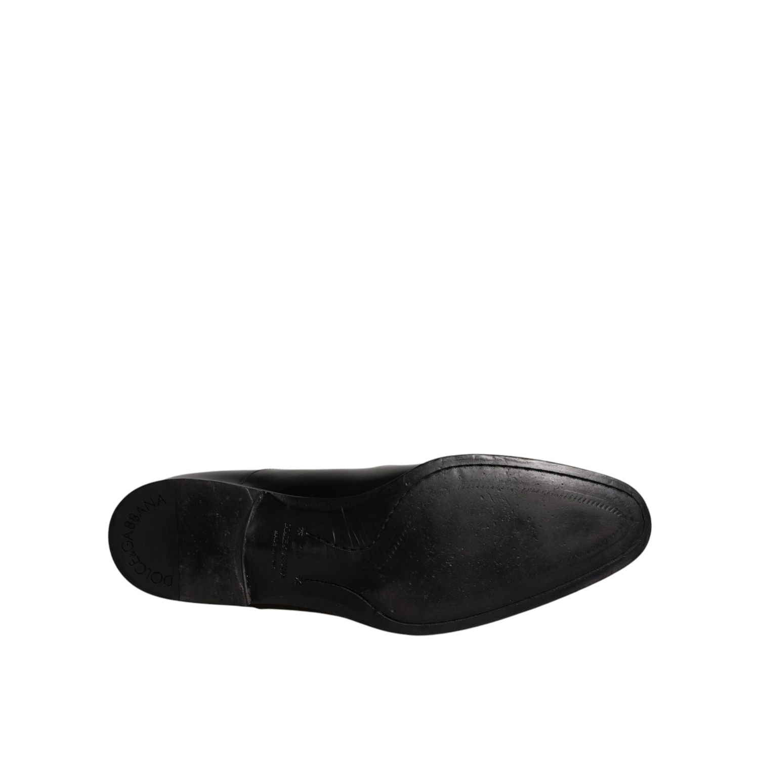 Dolce & Gabbana Black Leather Derby Formal Men Dress Shoes