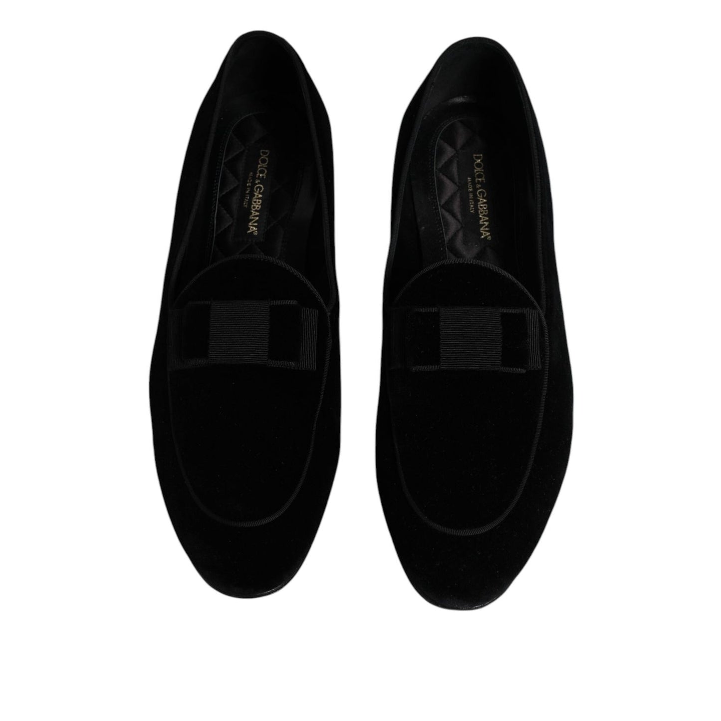 Dolce & Gabbana Black Velvet Loafers Formal Men Dress Shoes