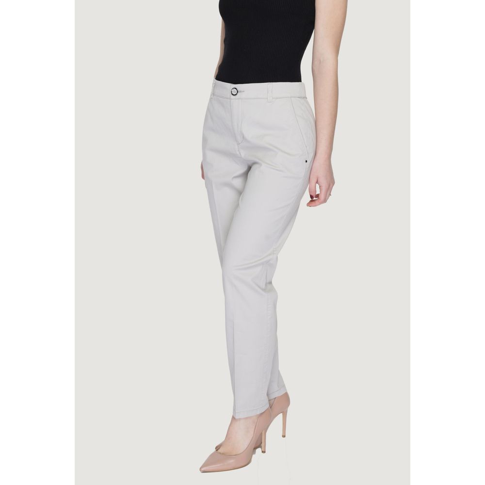 Street One Beige Cotton Casual Pants