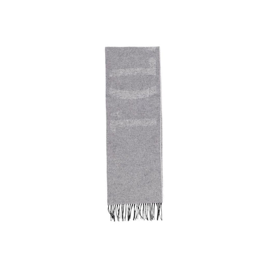 Alviero Martini Prima Classe gray cotton scarf for women, fall/winter collection, made of cotton, polyester, and synthetic fibers.