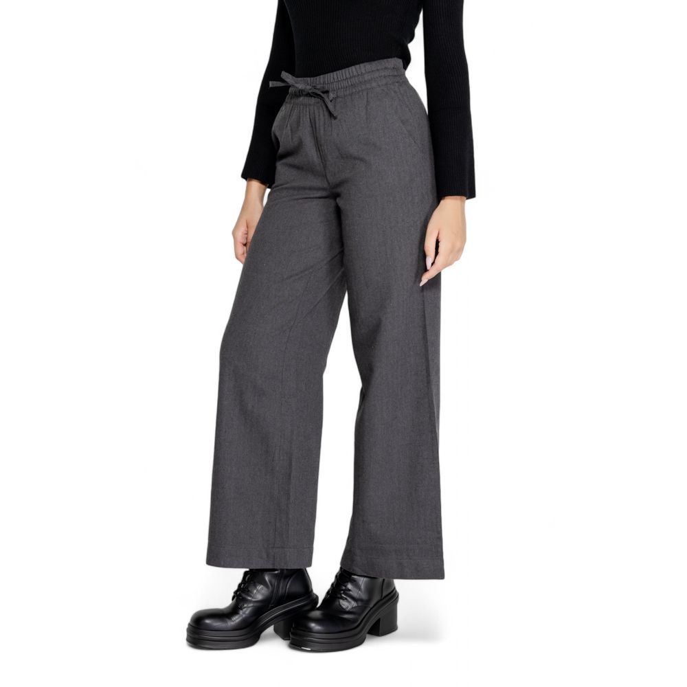 Jacqueline De Yong Gray Cotton Casual Pants
