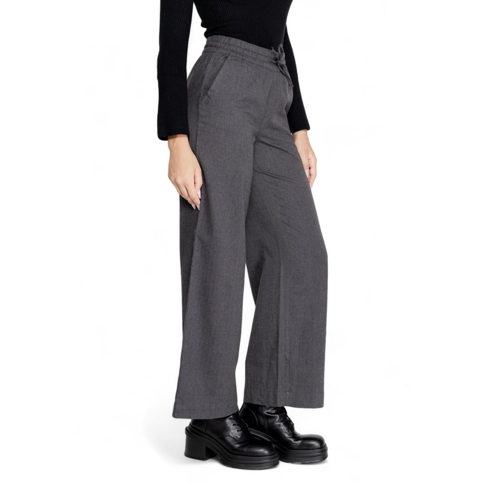 Jacqueline De Yong Gray Cotton Casual Pants
