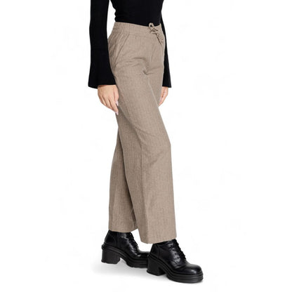 Jacqueline De Yong Brown Cotton Casual Pants