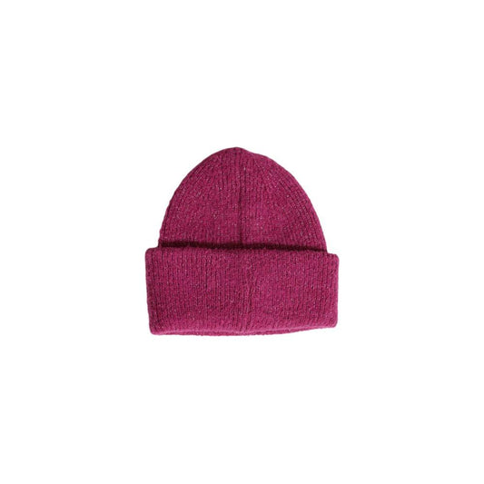 Pieces Pink Recycled Polyester Hat - Sustainable Women's Beanie with Sparkle, 95% Recycled Material, Stylish Winter Accessory