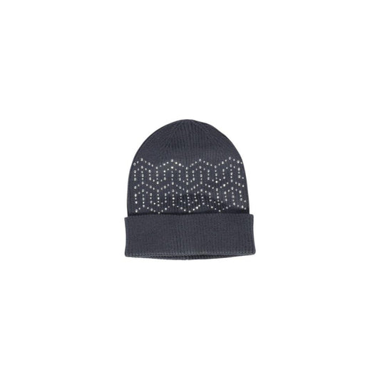 Gray polyester beanie with sequin details, elegant and versatile for women, providing comfort and warmth, ideal for casual and special occasions.