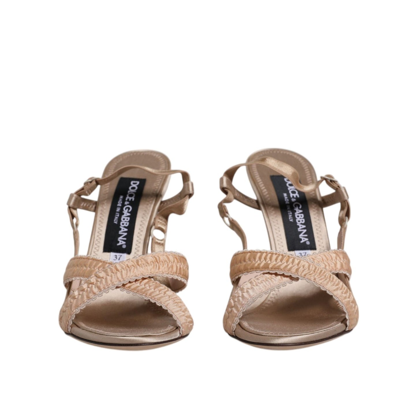 Dolce & Gabbana Beige Keira Slingback Heels Sandals Shoes