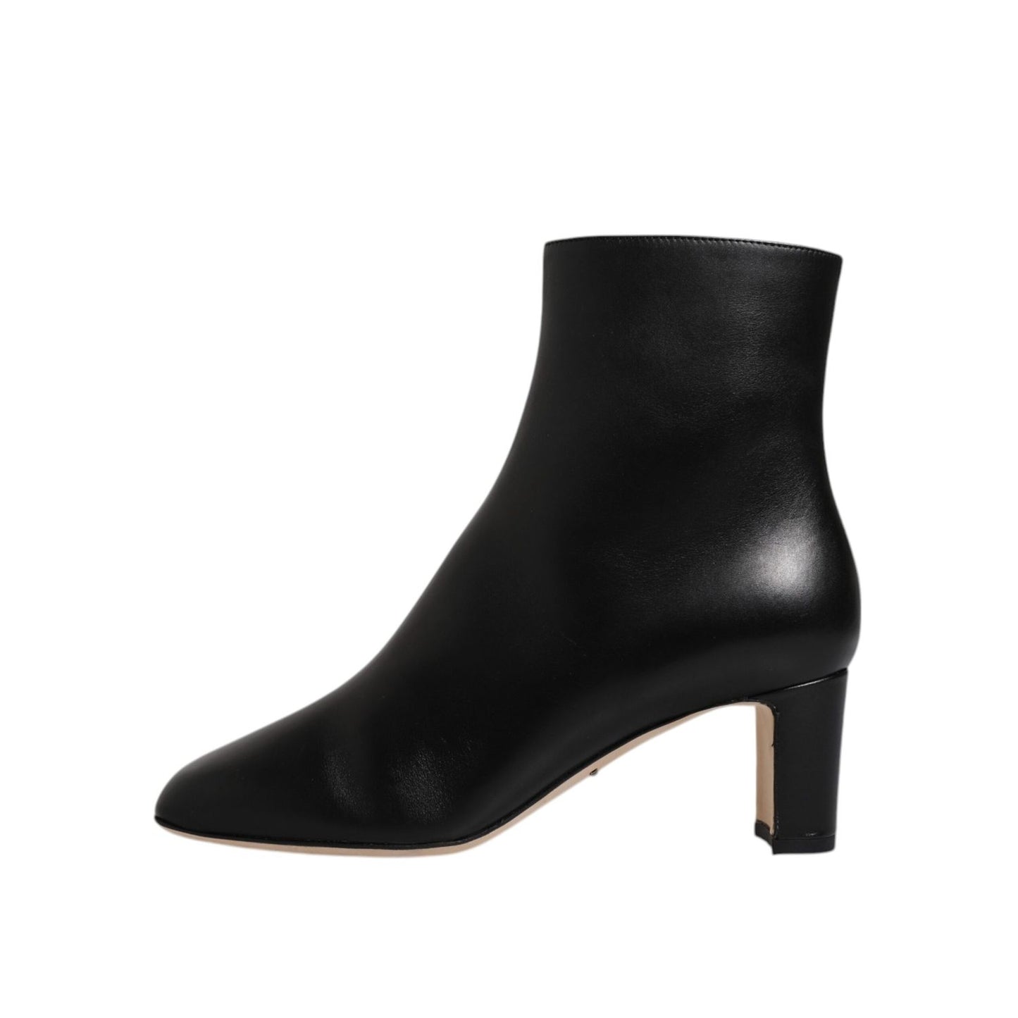 Dolce & Gabbana Black Jackie Leather Mid Calf Boots Shoes