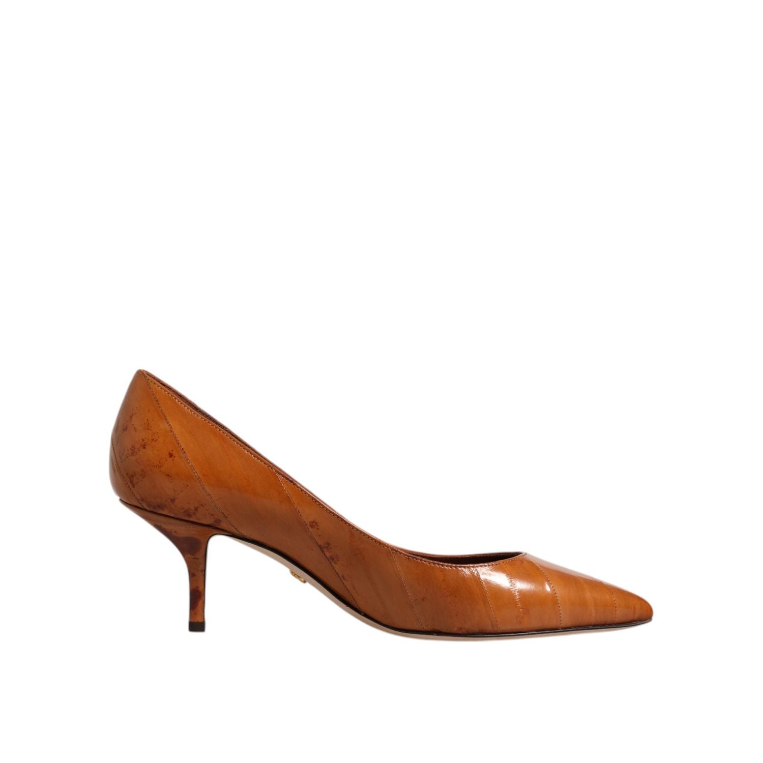 Dolce & Gabbana Brown Leather Kitten Heels Pumps Shoes