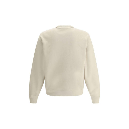 Back view of Burberry cotton sweatshirt with ribbed crew neck and cuffs, showcasing a comfortable and casual design without visible branding.