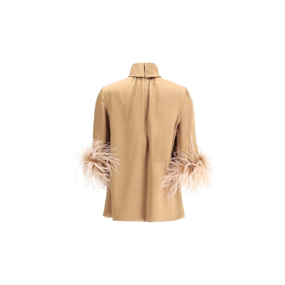Dolce & Gabbana Dolce & Gabbana Feathers Blouse DO-F7AL6TFU1NUM0180-IT40 | M 1728,72470364320,Brown,Clothing,Dolce & Gabbana,IT40 | M,New with tags,Shirts - Women - Clothing,Women,Women - Clothing