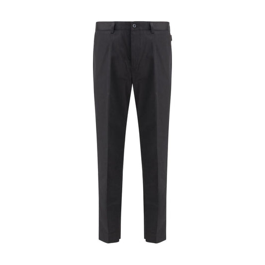 Dolce & Gabbana mid-rise cotton pants with front button, zipper closure, side slash pockets, back welt pockets, regular fit