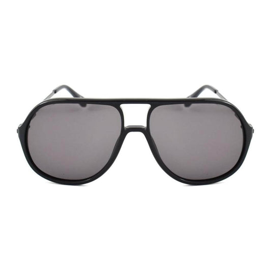 Zadig & Voltaire black acetate unisex sunglasses with grey lenses, SZV305-6001GP, 60/13/135mm dimensions.