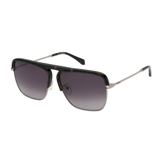 Zadig & Voltaire gold metal sunglasses with brown gradient lenses, unisex design, model SZV321-60A39Y, size 60/13/140mm.