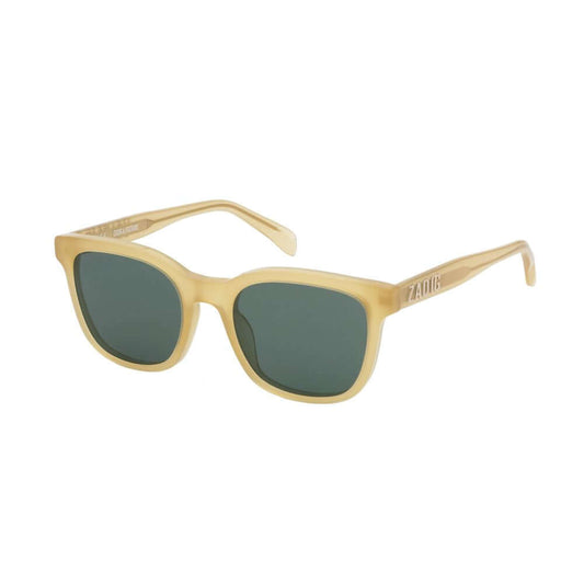 Zadig & Voltaire brown acetate sunglasses with green lenses, unisex design, model SZV336V5201AG, lens width 52mm, stylish eyewear.