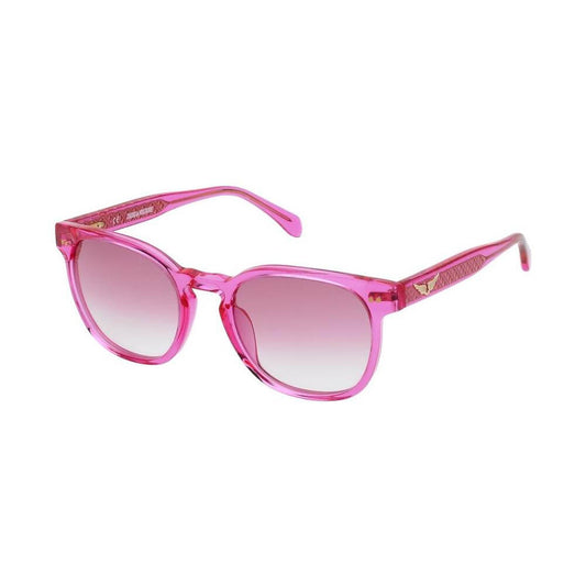 Zadig & Voltaire multicolor pink acetate sunglasses with violet gradient lenses, size 53/21/140 mm, for women.