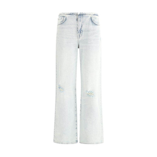 7FOR Scout Sunkissed Jeans with wide-leg design, elastic waistband, zipper closure, vintage worn-effect, ideal for casual style.