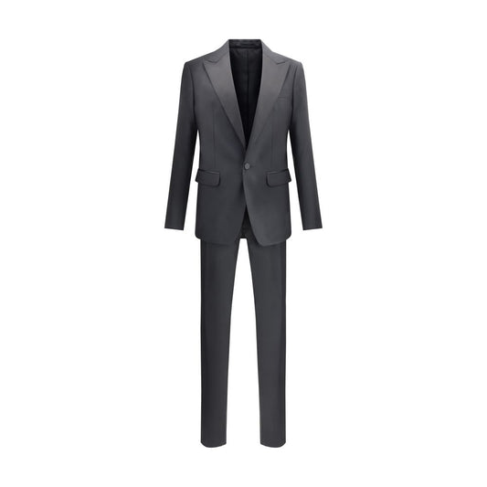 Dsquared² Black Fleece Wool Two-Piece Suit with blazer and trousers