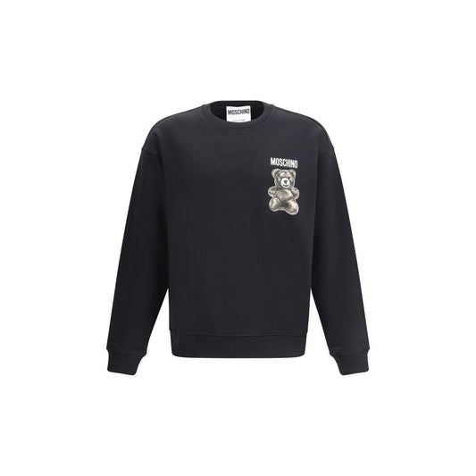 Moschino Teddy Bear Cotton Sweatshirt with ribbed crew neck and cuffs featuring iconic logo and playful teddy bear print.