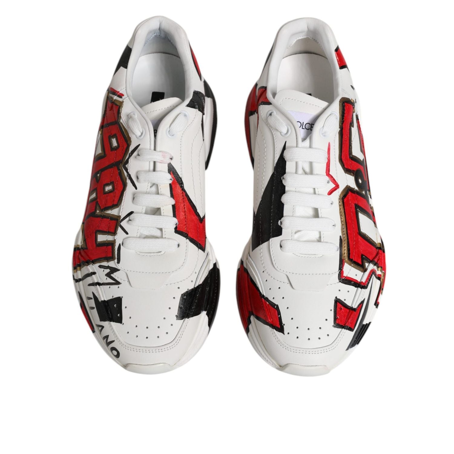 Dolce & Gabbana White Daymaster Hand Painted Sneakers Shoes
