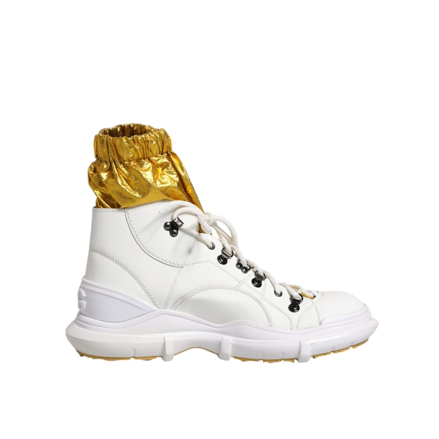 Dolce & Gabbana White Nylon Galileo High Top Sneakers Shoes