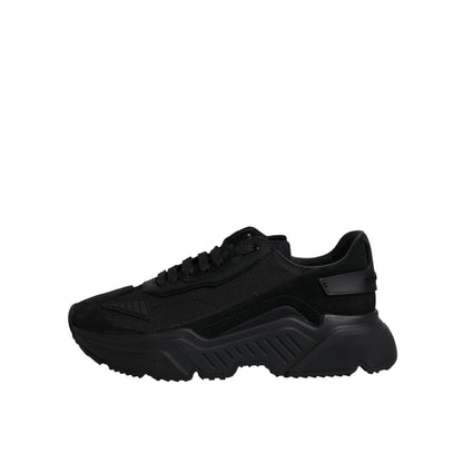 Dolce & Gabbana Black Leather Daymaster Low Top Sneakers Shoes