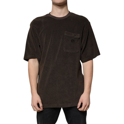 Dolce & Gabbana Brown Cotton Crew Neck Short Sleeves T-shirt