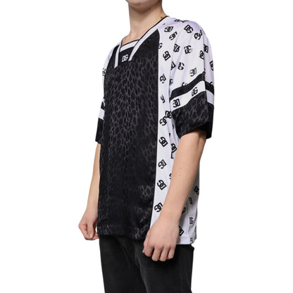 Dolce & Gabbana Black White Logo Men Short Sleeves T-shirt