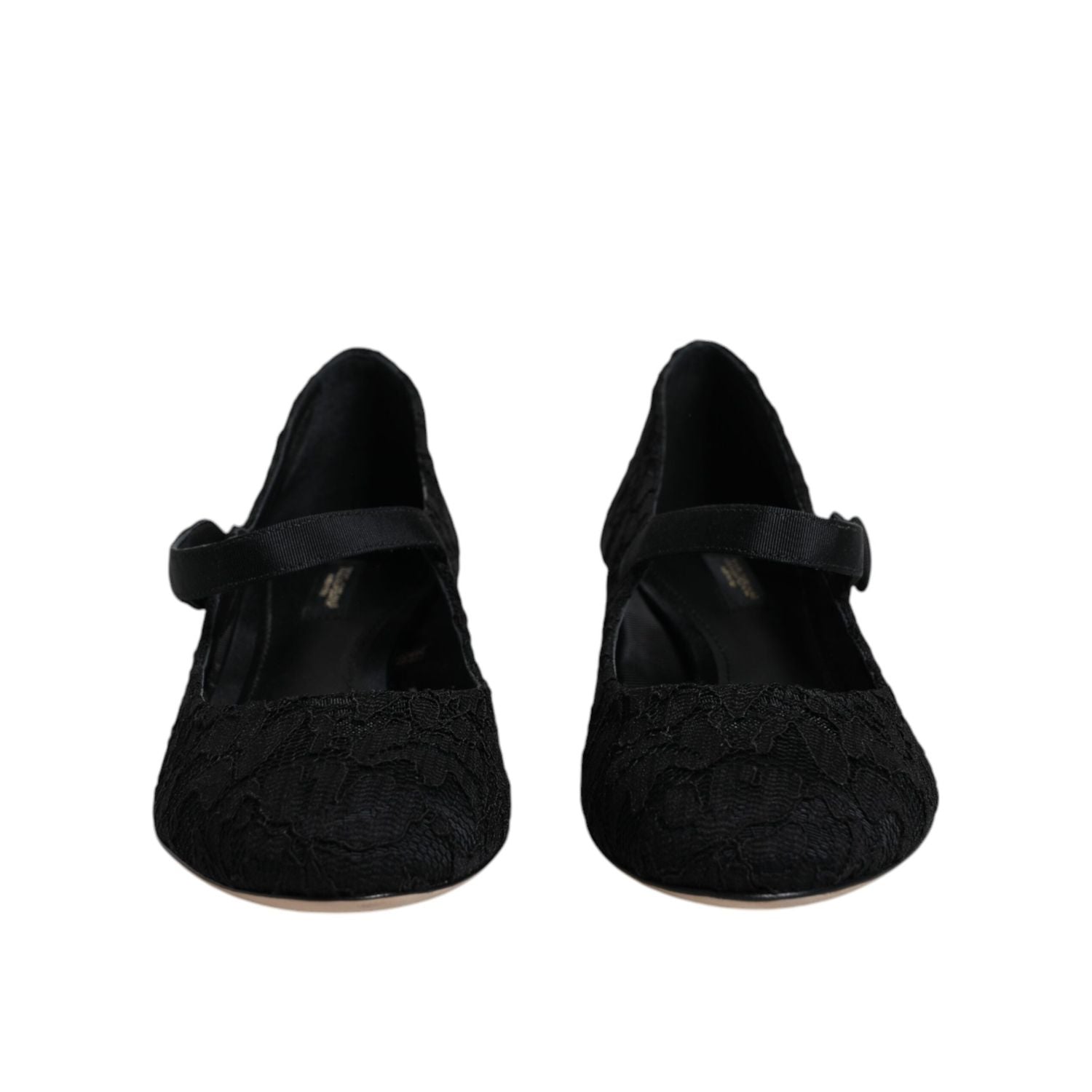 Dolce & Gabbana Black Mary Jane Taormina Lace Pumps Shoes