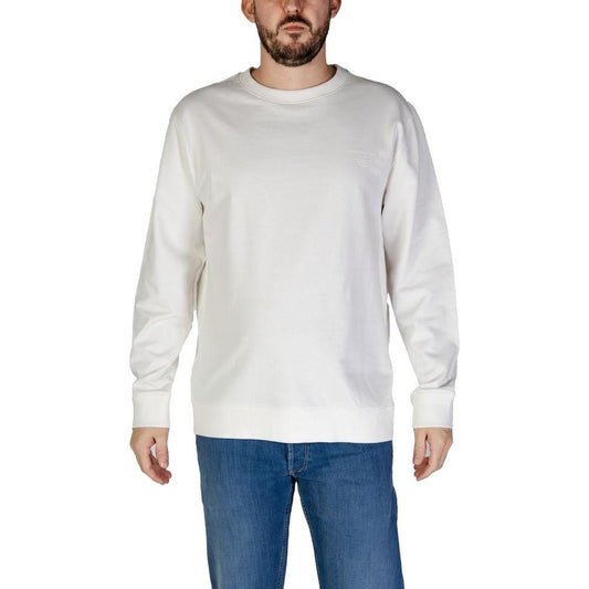 Hamaki-Ho white cotton sweater for men, Fall/Winter collection, 100% cotton, comfortable and stylish, casual fashion.