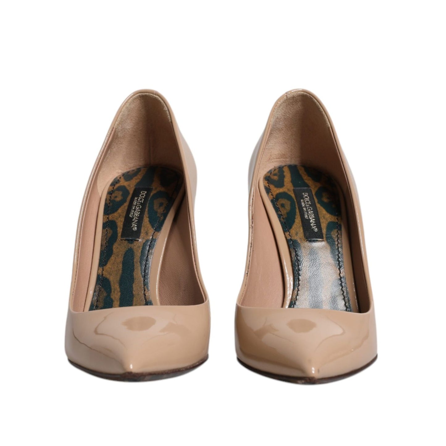 Dolce & Gabbana Beige Patent Leather Stiletto Heel Pumps Shoes